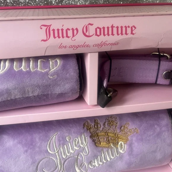 NWT Juicy Couture (limit ed.) Heritage 3-Piece Barrel Bag Set lavender velour. 💜 - Picture 4 of 7